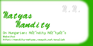 matyas mandity business card